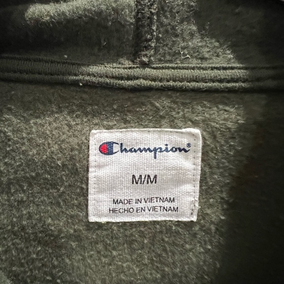 Champion Hoodie Fleece Hooded Pullover Army Green - Picture 4 of 4